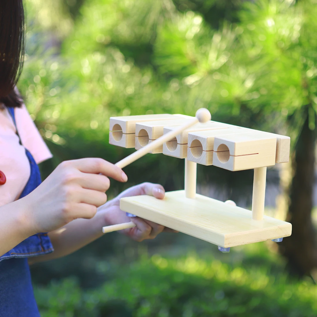Orff Percussion Instrument Children Eduational Toys Natural Wooden 5 Sound Clapper Early Musical Education Instrument Toy
