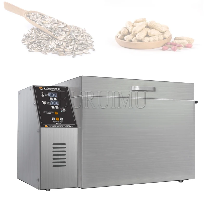 

220V 1500W Chestnut Walnut Baking Machine Cashew Peanut Grains Roaster Almond Cocoa Beans Nut Roasting Machine