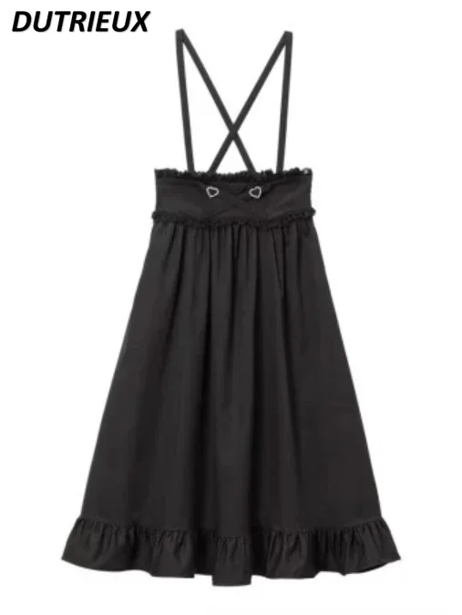 Harajuku Japanese Mine-Style Corset Black Suspender Skirt