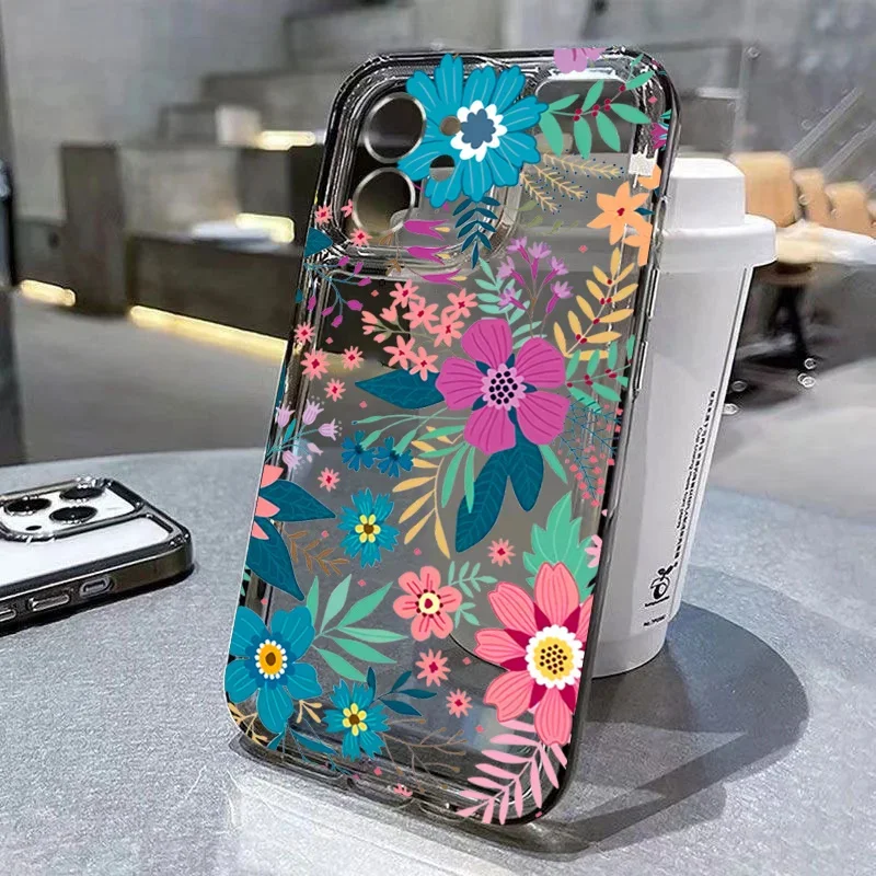 Vibrant Floral Soft TPU Clear Phone Case Cover
