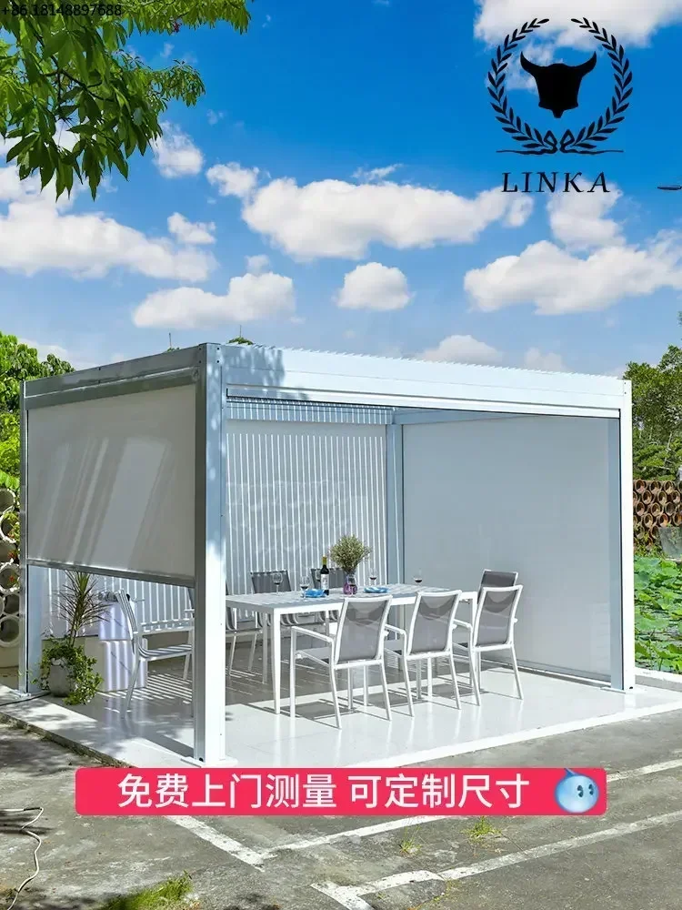 

Pavilion outdoor courtyard garden homestay villa, electric pavilion, corridor, outdoor aluminum alloy sunshine room