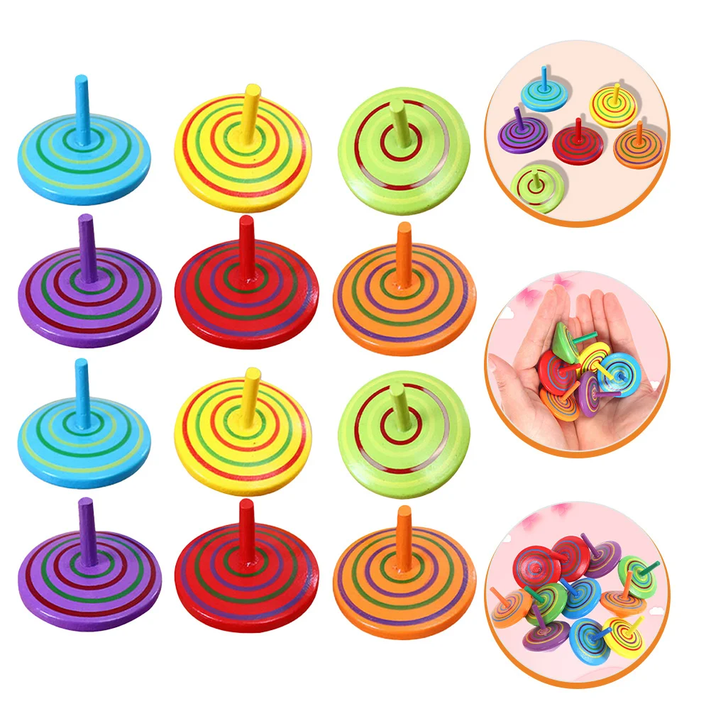 20 Pcs Baby Wooden Toys Top Child Gyro Interesting Kids for Children Supply