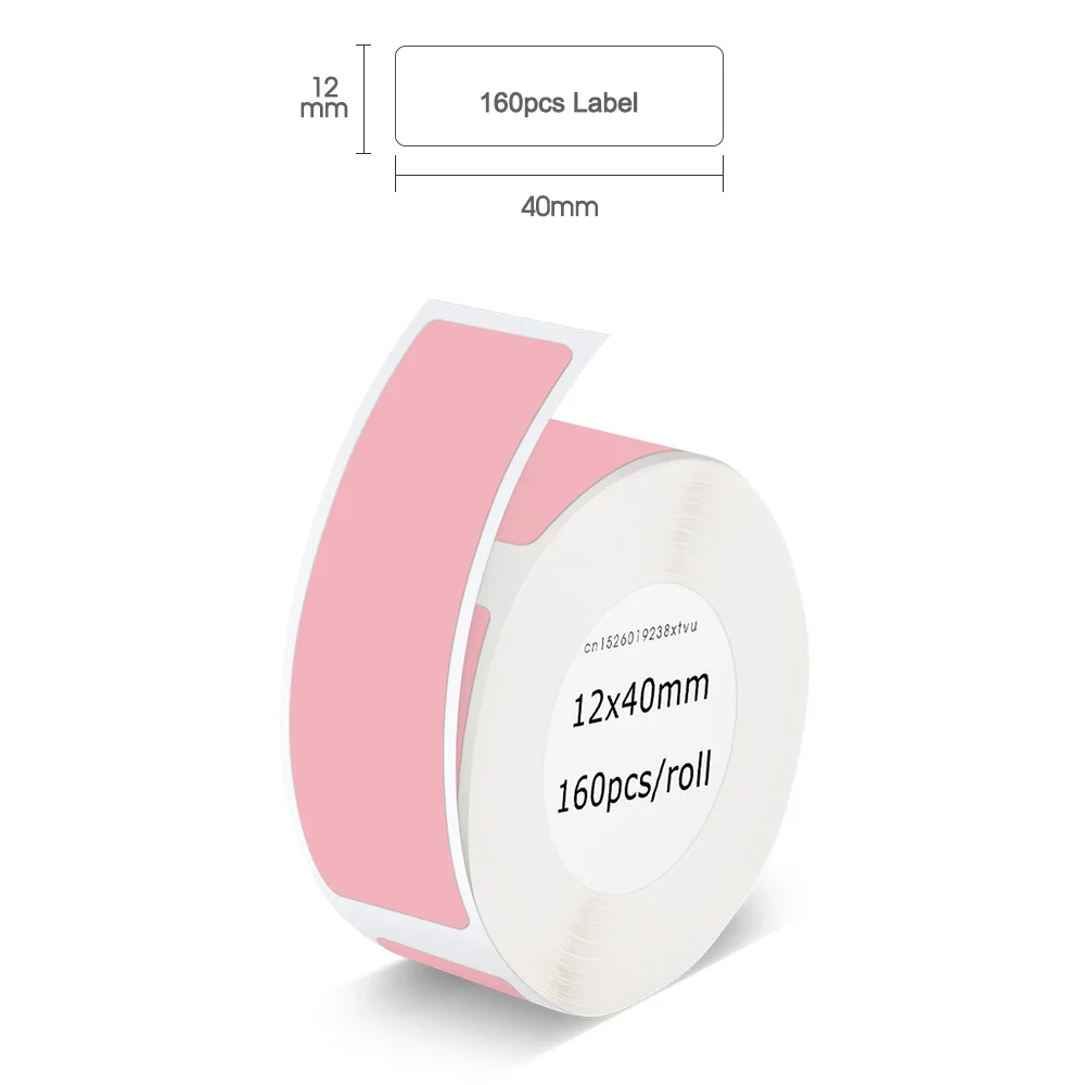 Zelfklevende etiketten, 10 vellen 12 mm x 40 mm, zelfklevend etiket, stickers om te beschrijven, compatibel met P15/D30/Q30 labelprinter voor thuis, kantoor, school, magazijn, 160 etiketten/tape