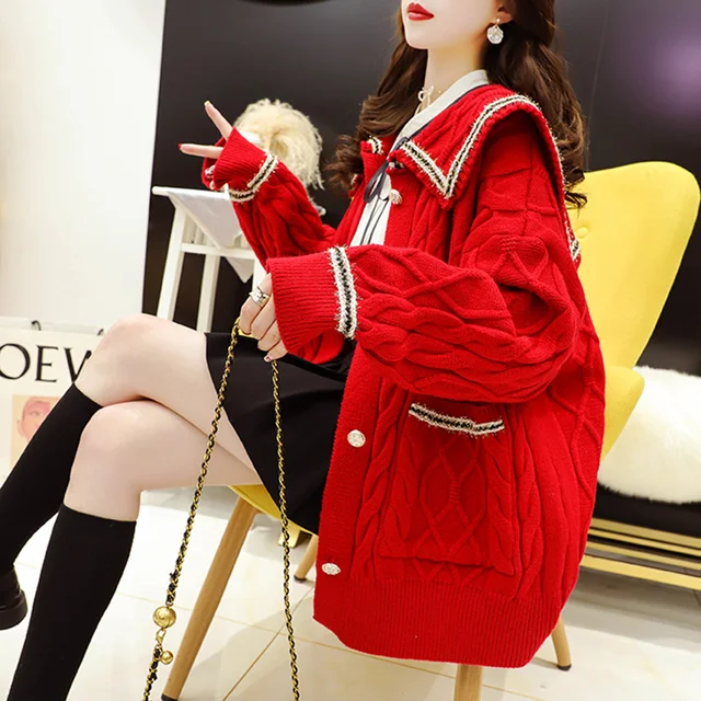 Autumn Winter Patchwork Knitted Sweater 