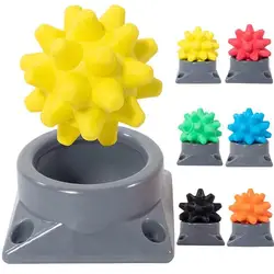 Portable Massage Ball With Base TPR Material Rumble Roller Hedgehog Ball For Yoga Sport Fitness Muscle Relaxation Tools 6 Color