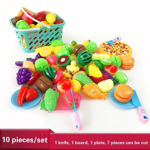Pretend Play Set Plastic Food Toy Children Play House Toy Cut Fruit Vegetables Kitchen Baby Classic Kids Toys Educational Toys 2