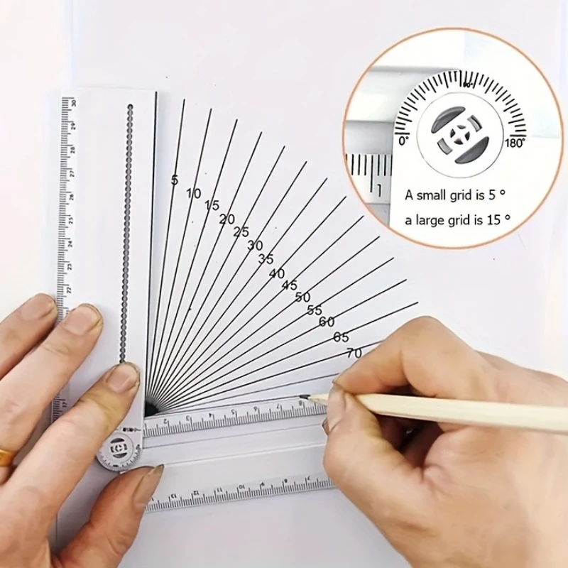 기하학적 도면 자, 학교 사무실 제도 용품용 다기능 접이식 자
