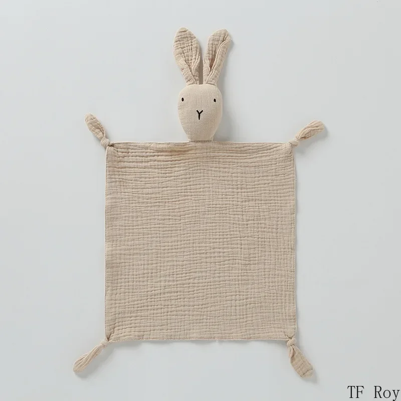 Soft Cotton Newborn Baby Muslin Comforter Blanket Towel Bibs Rabbit Dolls