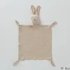 Soft Cotton Newborn Baby Muslin Comforter Blanket Baby Sleeping Rabbit Dolls Handkerchief Infants Soothe Appease Towel Bibs 4