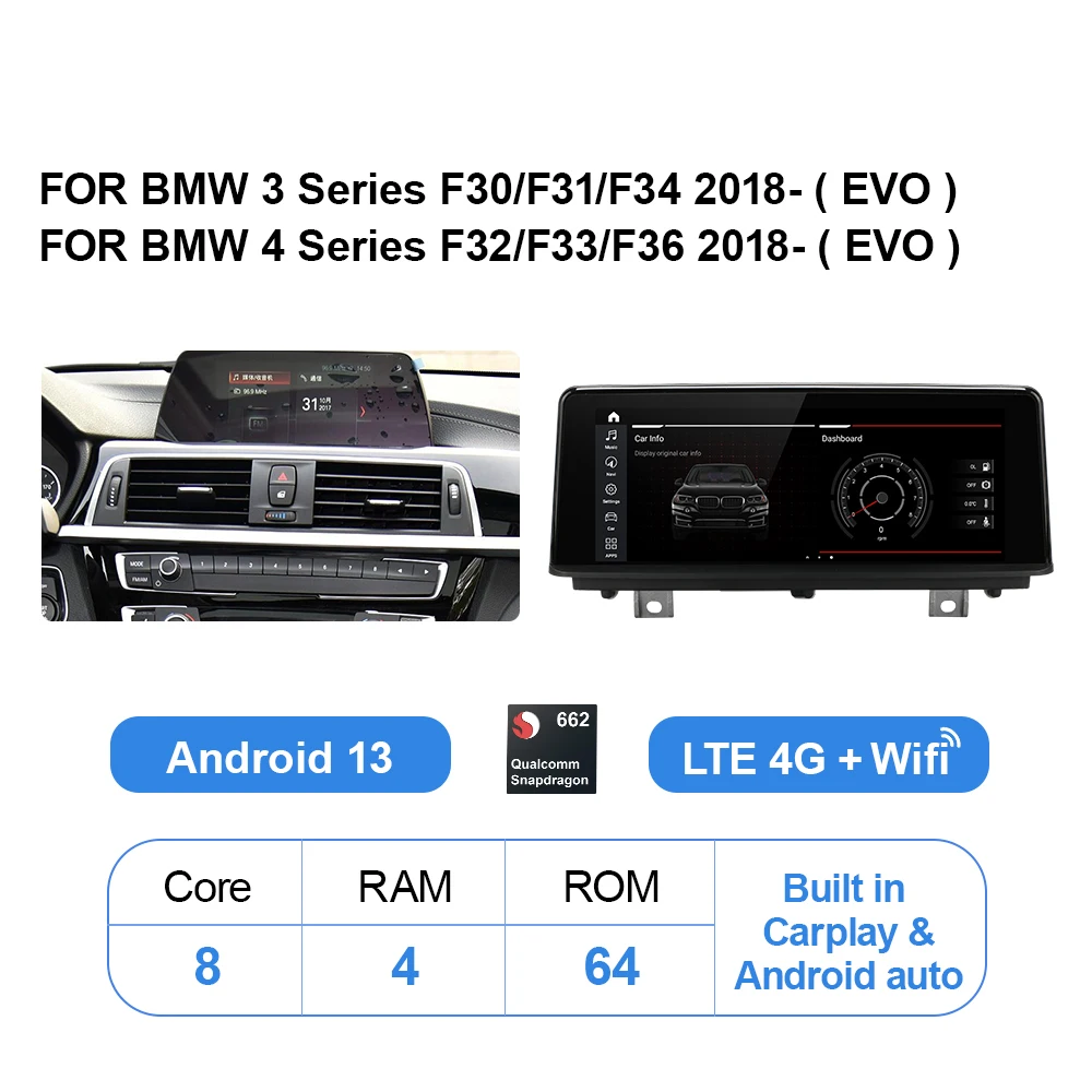 BMW F30系 Androidモニター 8Core4G32GNBT 10.25