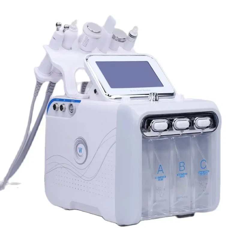 Multifunction skin care device 7 in 1 anti aging small bubble H2O2 hydrogen oxygen jet beauty machine with Led Mask