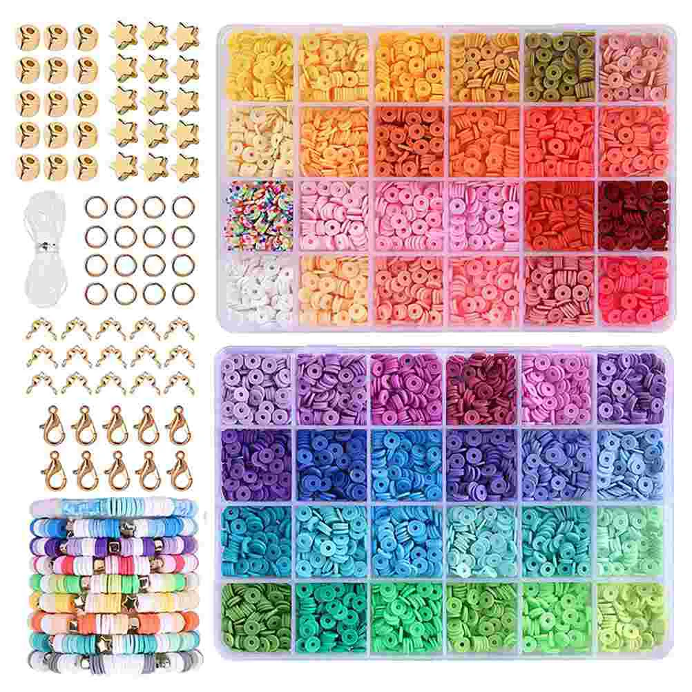 

of Jewelry Making Clay Bracelet Beads for Jewelry Making Kit,Flat Round Polymer Clay Heishi Beads DIY Handmade Accessories