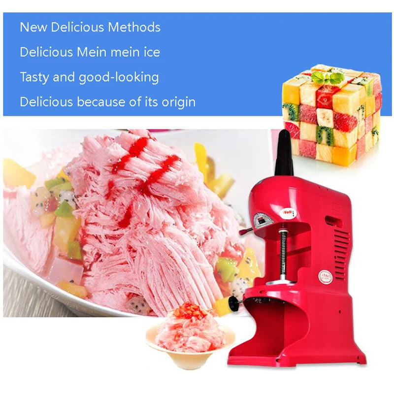 

110V/220V Small Commercial Snow Ice Machine Snowflake Ice Maker Korean Bingsu Machine Ice Crusher Shaver Smoothie Machine