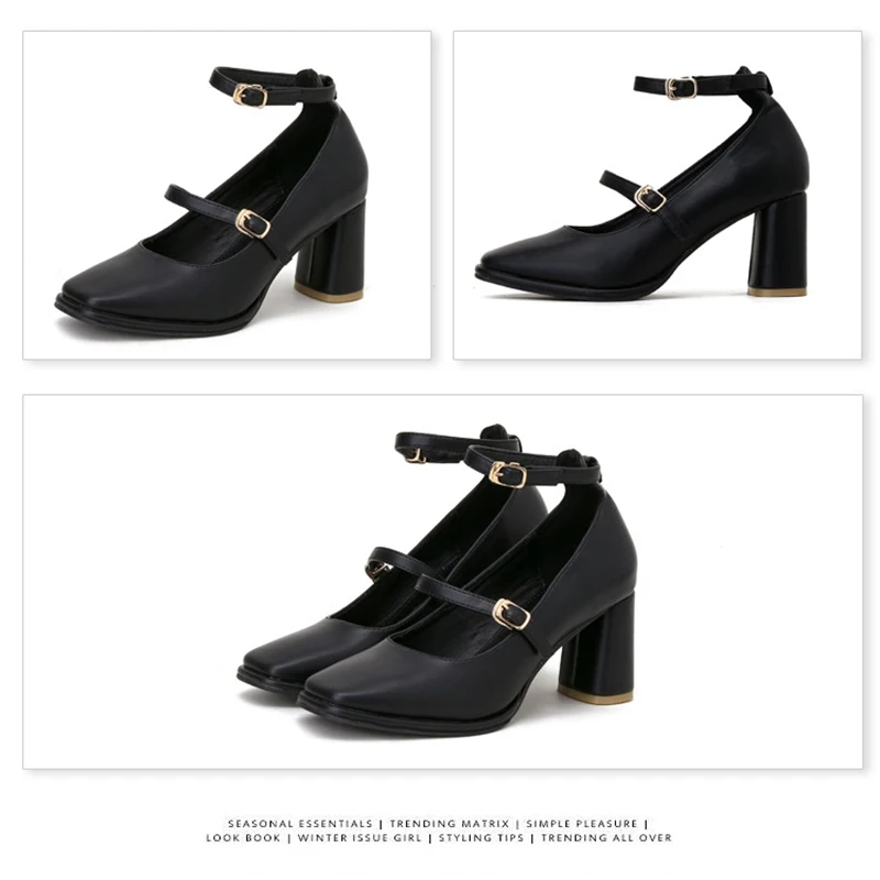 Alionly 2023 Summer New Shoes for Women SquareToe Chunky Heel Pumps Heel height 8cm sac a main femme