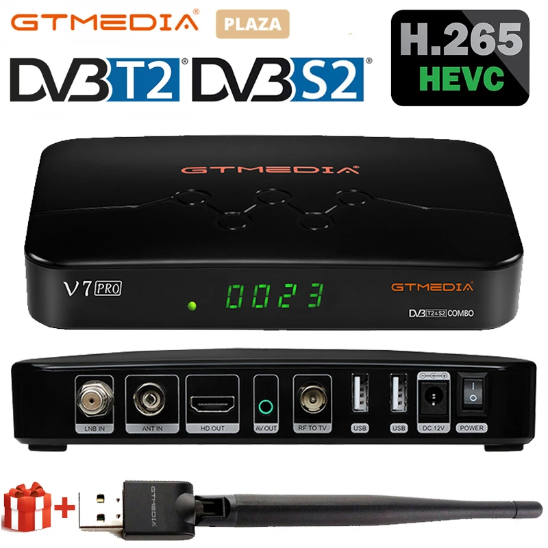 

GTmedia V7 PRO DVB-S/S2/S2X+T/T2 Satellite TV Receiver Support Biss key CA CARD stock in Spain Italy CZ upgrade of V8 NOVA V7HD