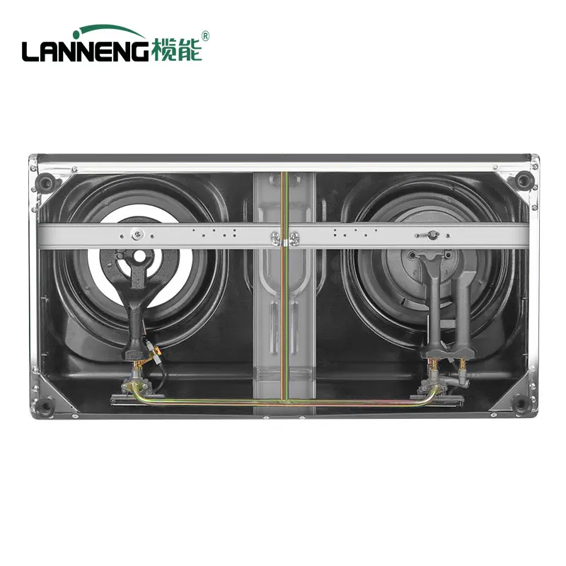Wholesale Price Multi-function Biogas Double Burner Stove Household Villages Stainless Steel Table Install Biogas Cooktop 4