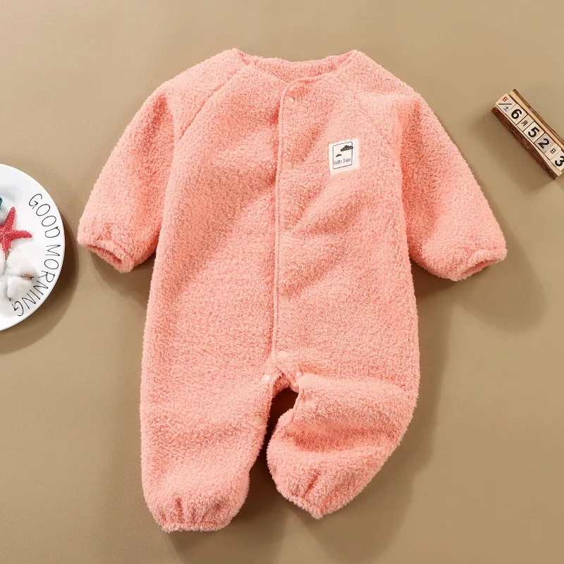 Newborn Baby Autumn Winter Rompers Infant Jacket For Girls Jumpsuit For Boys Soft Flannel Bebe Romper Baby Clothes 0-24 Month kids jackets baby jumpsuit