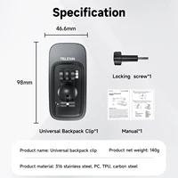 TELESIN 360° Rotation Magnetic Backpack Clip Clamp Mount for GoPro Hero 13 12 11 10 9 8 7 Insta360 DJI Action Camera Accessories 6