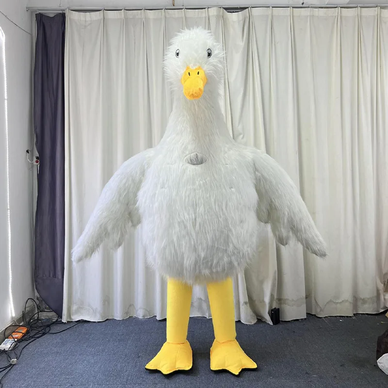

2M/2.6m Giant Inflatable Fur Big Rooster Red Bird Costume Adult Full Walking Mascot Entertainment Blow Up Cosplay Fancy Suit