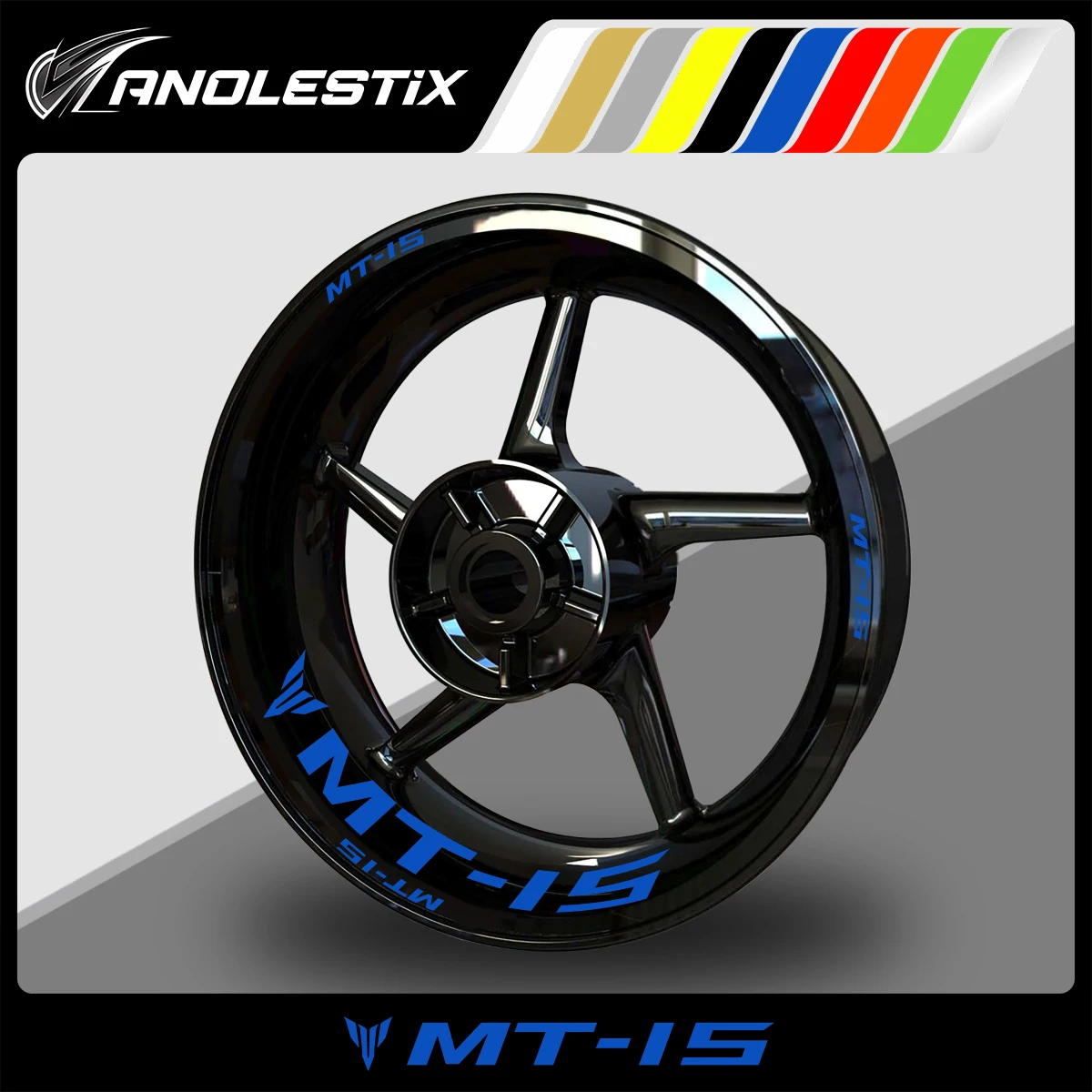 AnoleStix Reflective Motorcycle Wheel Sticker Hub Decal Rim Stripe Tape For YAMAHA MT15 MT-15 2019 2020 2021 2022 2023