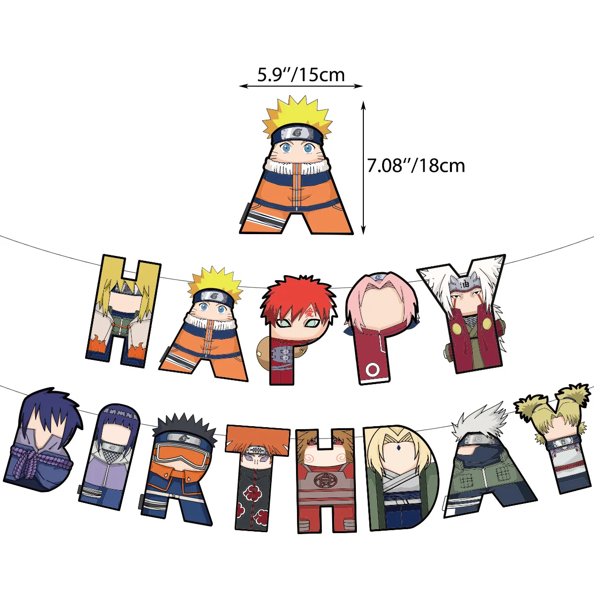 Naruto Anime Birthday Party Supplies Set - Decorations, Banner, Tablecloth, Plates, Balloons, and Gifts