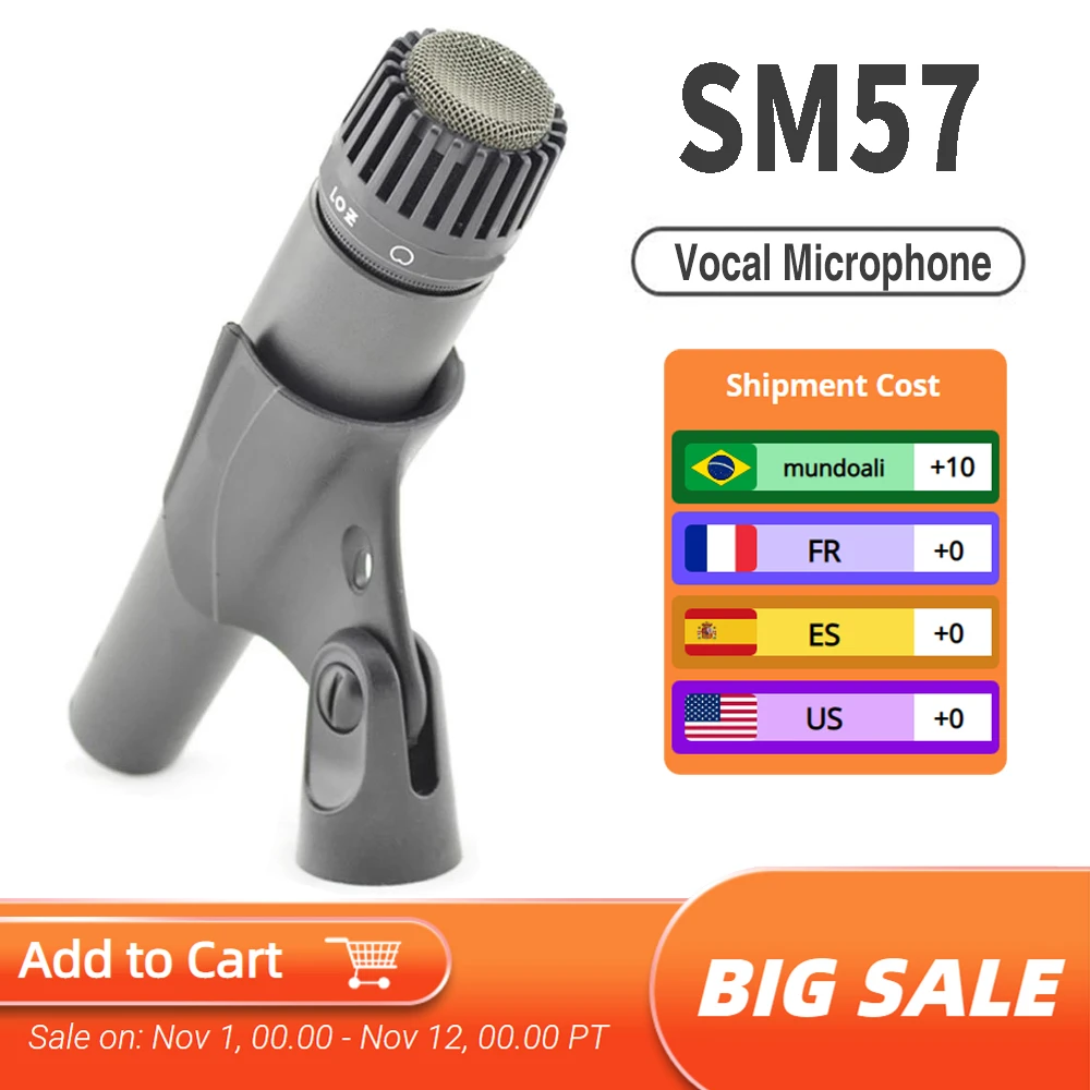 Hot Selling SM57LC Cardioid Dynamic Instrument Drum Mic Recording
