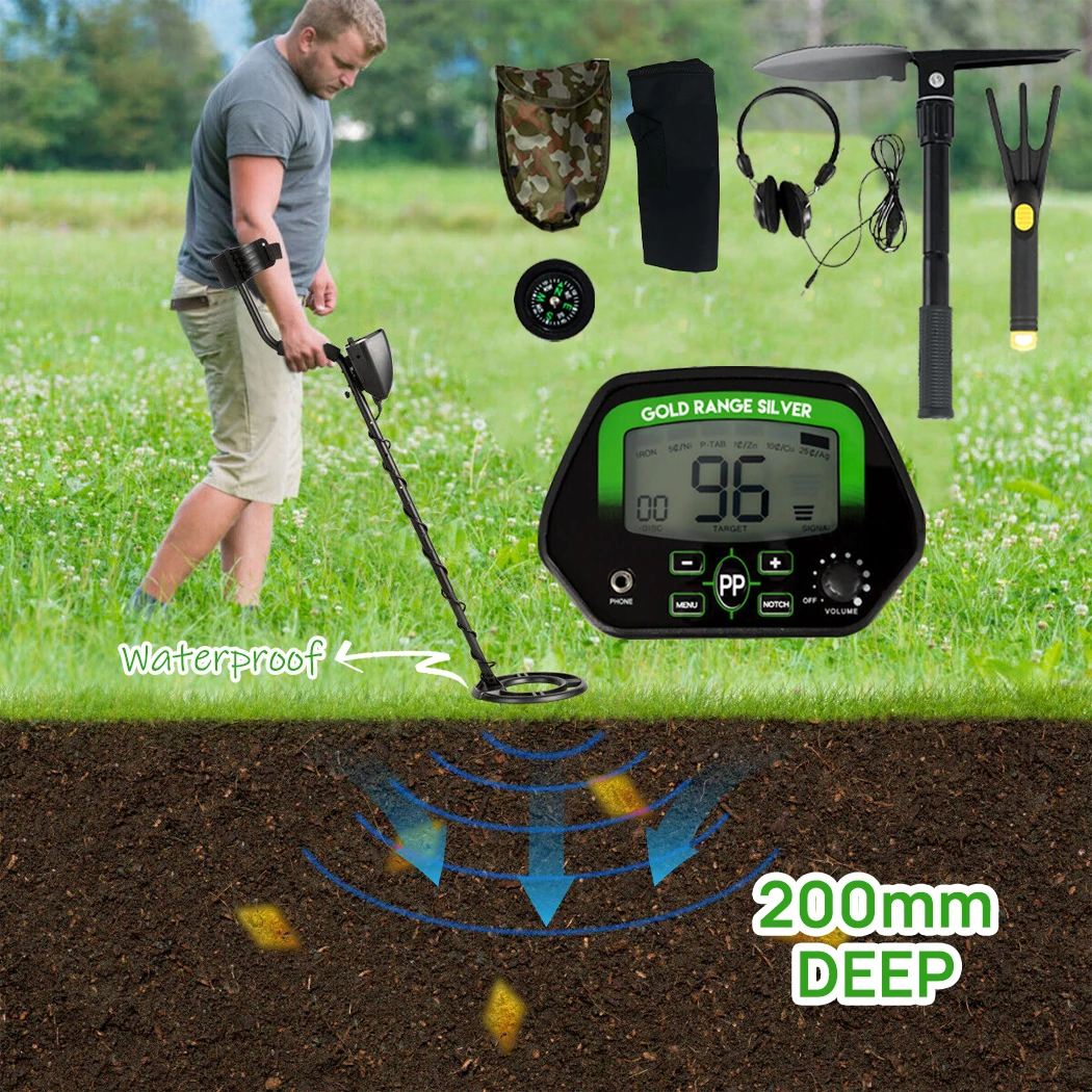 Sensitive 400mm Deep Metal Detector Kit for Treasure Hunting Gold Digger - Search Coil with Adjustable Frequency