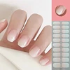 Woman's DIY Manicure Gel Nail Stickers Non Baking Lamp 20 Finger Adhesive Nail Sticker Full Paste Semi Cured Gel Nail Wraps 1