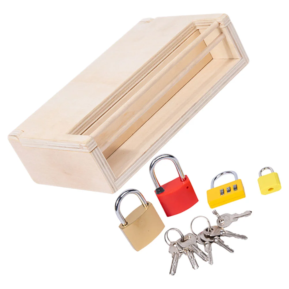 Early Education Holding Box Wooden Toy Educational for Toddler Keys Locks Learning Toys Children and Kid Baby