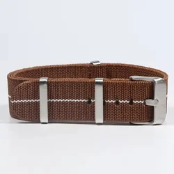Bi - Color French Parachute Nylon Elastic Watch Strap - Military Style Bracelet - 22mm (20)