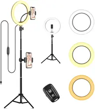 New 10 quot LED Selfie Ring Light Dimmable Ring Light with 3 Light Modes amp 11 Brightness and Tripod Stand Phone Holder for YouTube tanie i dobre opinie NEWCE NONE CN (pochodzenie) clip