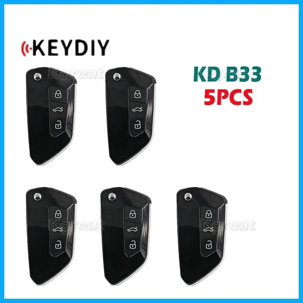 

5pcs KEYDIY KD B33 Universal Remote Key 3 Buttons Car Remote Key for VW Golf8 Style KD-MAX KD900 KD-X2 Key Programmer Car Key