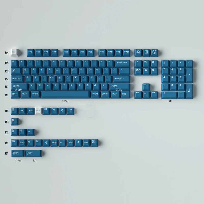 キーボード GMK WoB GMK WoB KATAKANA Black/Blue 129 Keys PBT Keycap Cherry