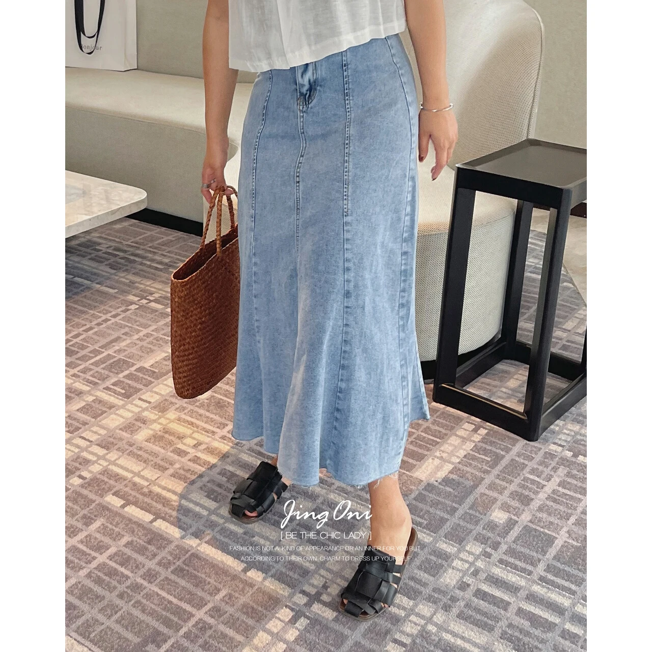 Denim Skirt Long Woman 2023 Summer Clothing Vintage Y2k Style Dress Korean Fashion Slim Tulle Cargo H Line High Waist Jean Maxi