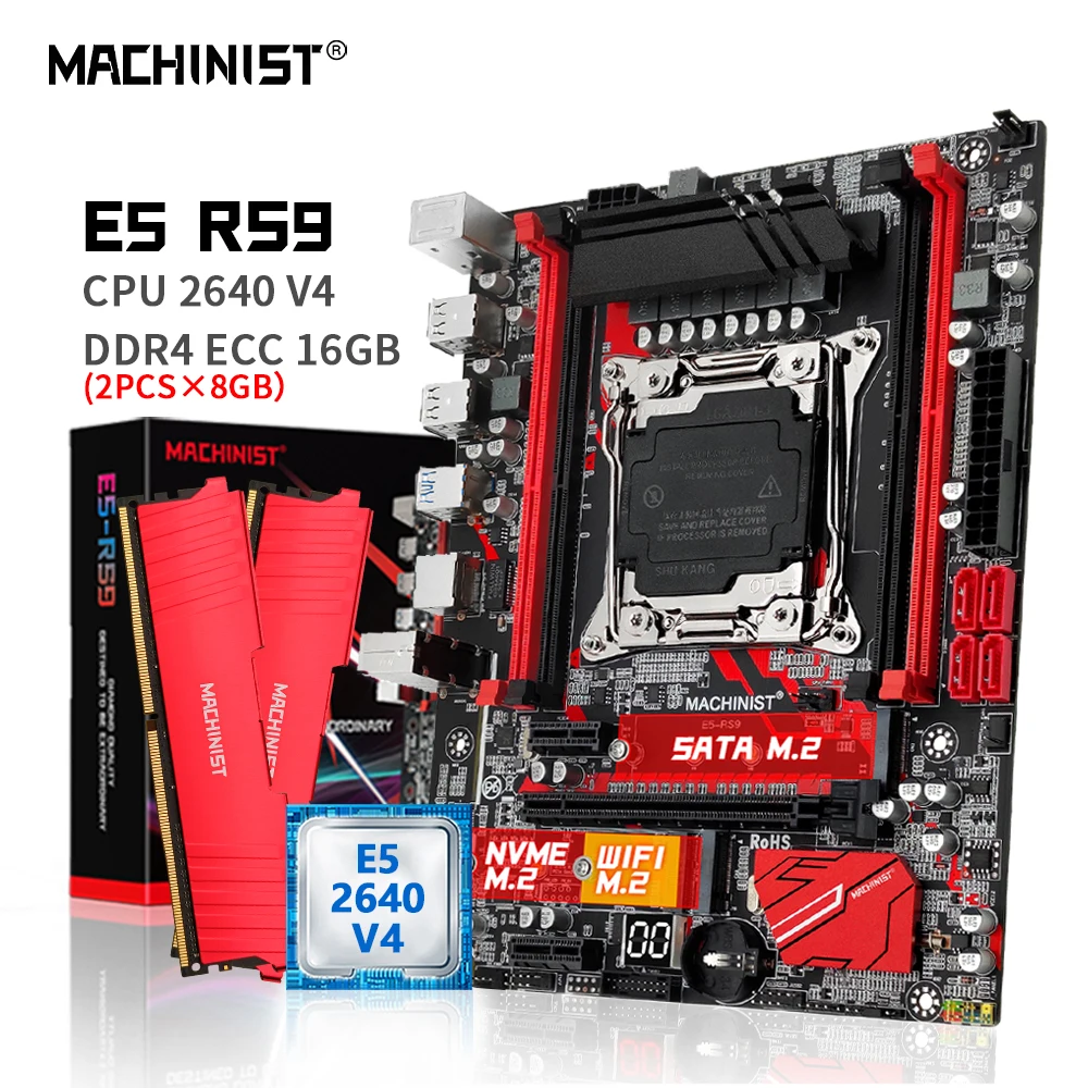 게임용마더보드 MACHINIST X99 마더보드 세트 LGA2011-3 키트, Xeon E5 2680 V4 CPU DDR4 2x8GB RAM 메모리, ATX NVME M.2 SATA3.0 usb3.0 MR9A PRO MAX 새로운 제목: MACHINIST X99 마더보드 세트 LGA2011-3, Xeon E5 2680 V4 CPU, DDR4 2x8GB RAM, ATX NVME M.2 SATA3.0, USB3.0 MR9A PRO MAX 10 MACHINIST X99 마더보드 콤보 키트, Xeon E5 2640 V4 CPU, LGA 2011-3 프로세서, 16GB DDR4 RAM 메모리, NVME M.2 SATA, 4 채널 RS9