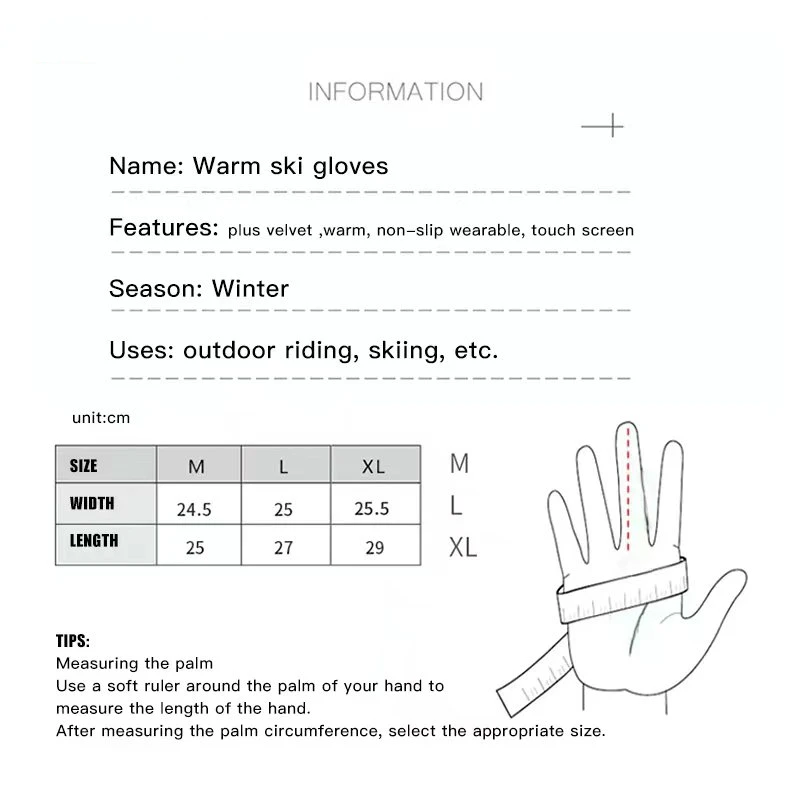 Men Women 2023 Winter Camouflage Fleece Thickened Ski Gloves Warm Non-slip Windproof And Waterproof Touch Screen Hiking Glove 6