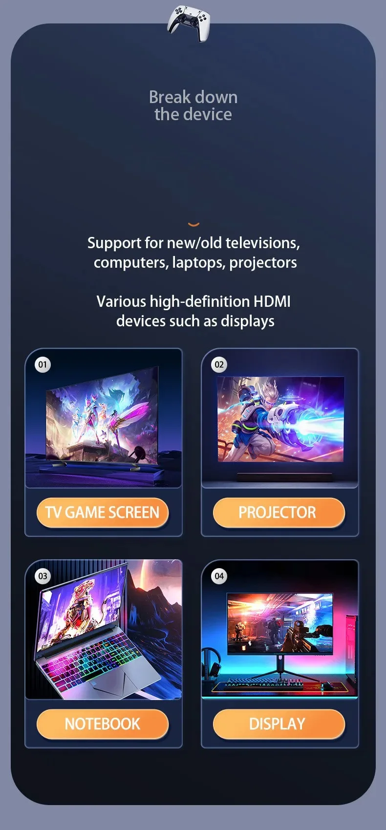 Consola Mini Stick Games 64GB 2.4ghz M8 Pro 2 S2447d7061522485c82e9e60da5ac9a23U