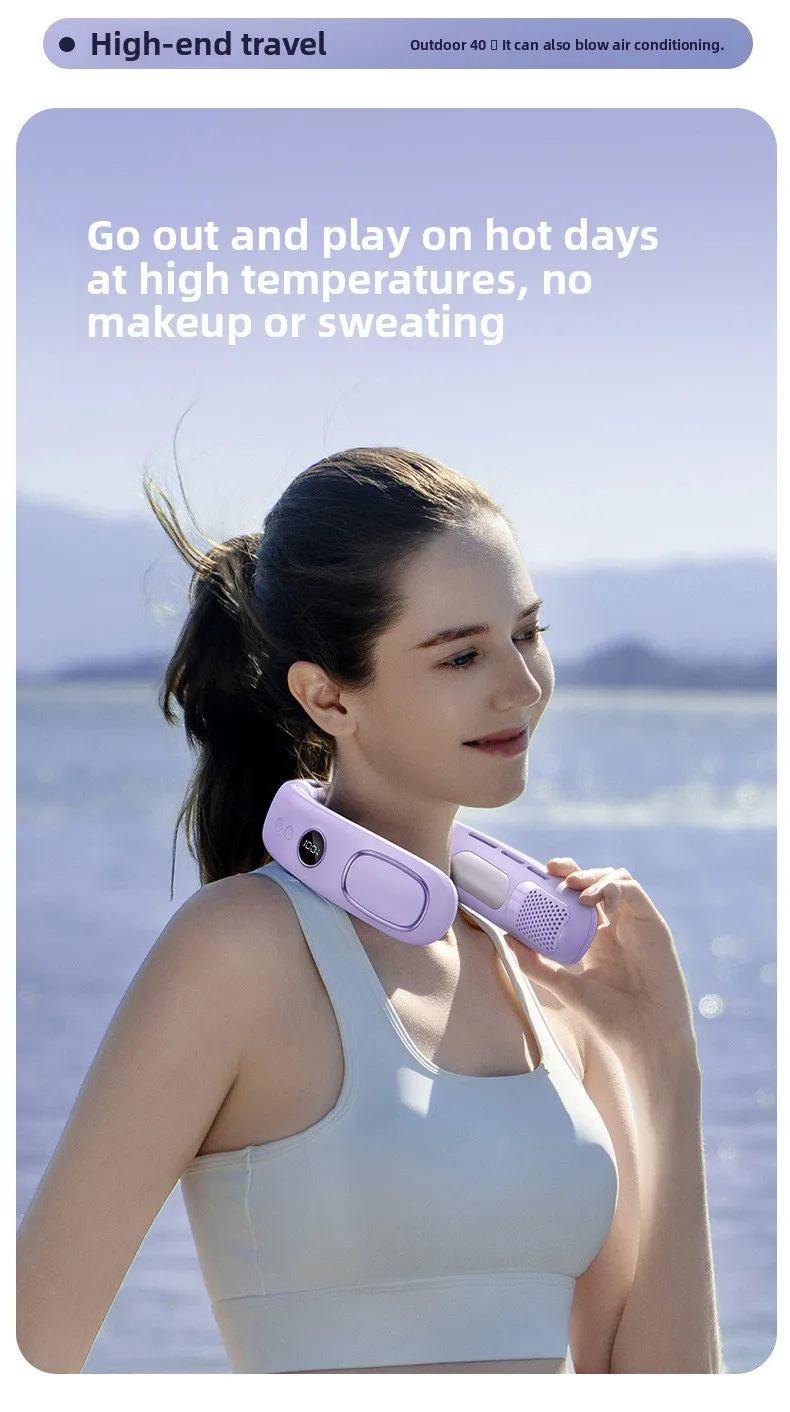 Description Picture 4 of item2025 New Upgrade Semiconductor Cooling Neck-hanging Fan Charging Bladeless Air Conditioner Outdoor Portable