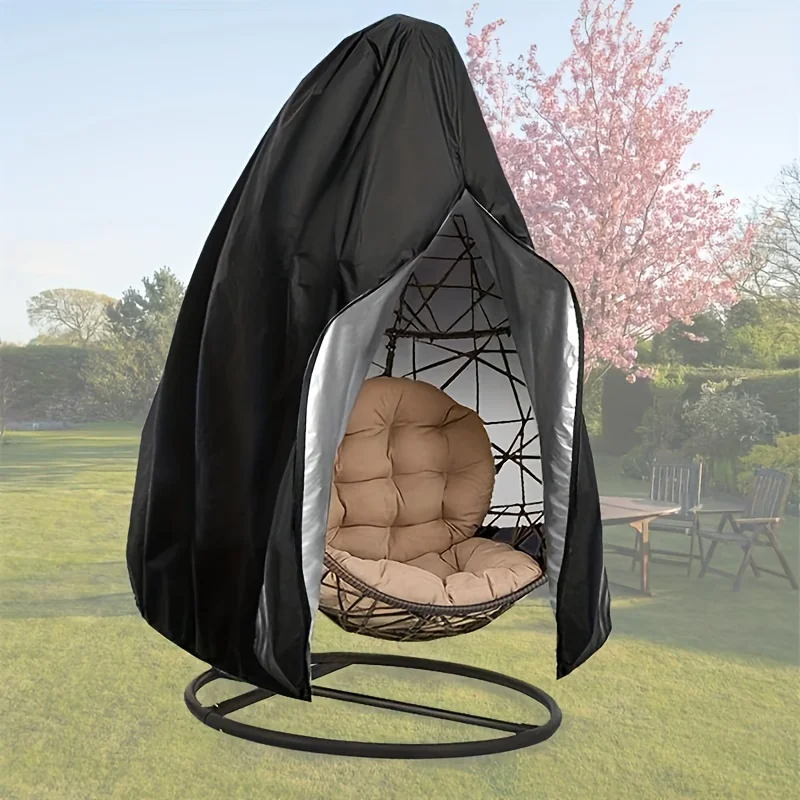 Zippered Windproof Egg Chair Cover, Outdoor Swing Seat Protector for Outdoor Rocking Chairs and Rattan Swing Chair Covers