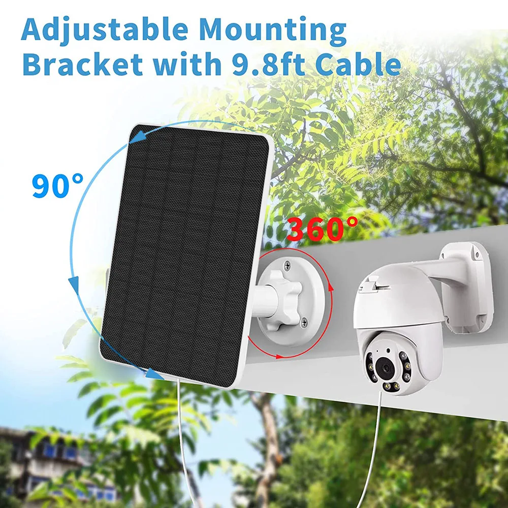 태양 전지 패널 6W 구매 태양 전지 충전기 5V 마이크로 USB 충전 IP 감시 Arlo 사진기 Eufy 무선을 위한 태양열 충전기 패널