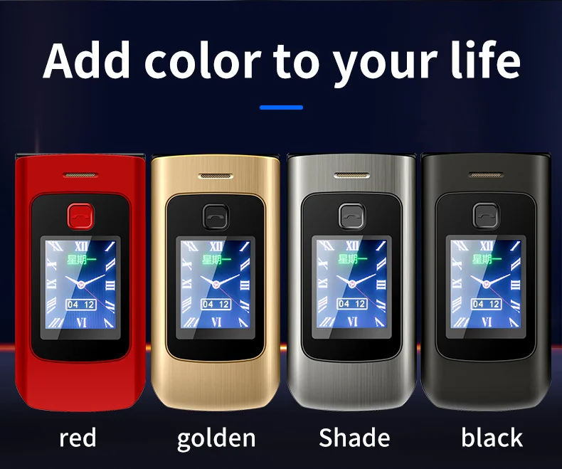 YeeMI K21+ Rugged 4G Feature Phone Big Button 2.6Inch Screen Flip Phone Dual SIM Dual Screen Cellphone 6800mAh Battery Full Band