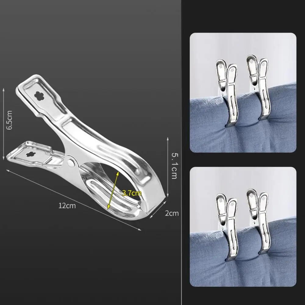 Stainless Steel Clothespins Towel Clips Metal Clothes Pins With Strong Spring Multipurpose Non-Slip Windproof Drying Clips Home