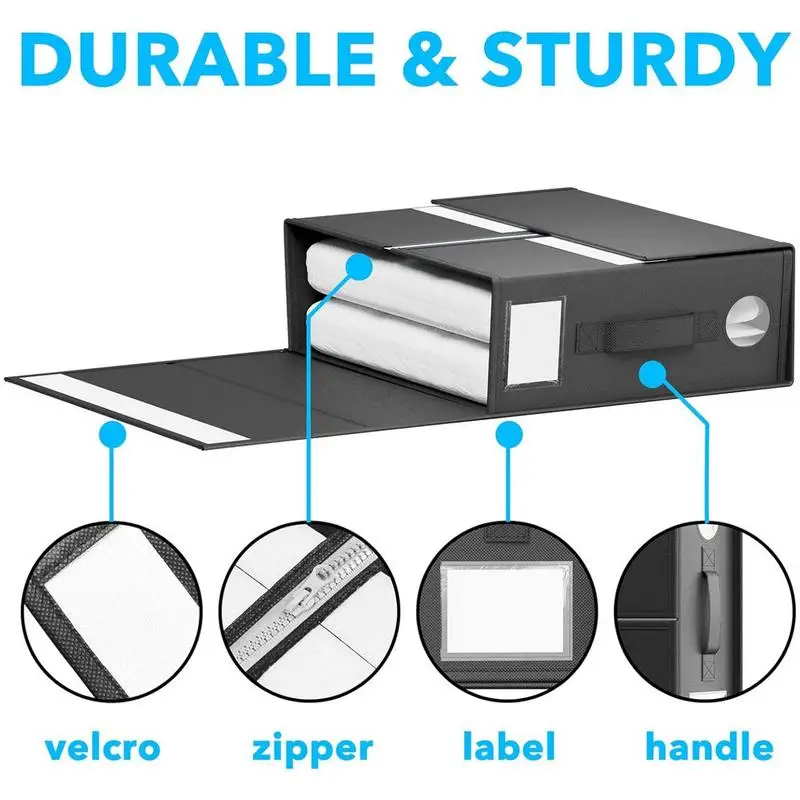 Bed Sheet Storage Foldable Linen Organization Dust-Proof Box With Window Space-Saving Bedding Folder Under Bed Solution For 5