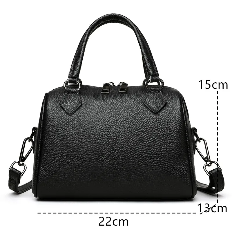 Borsa Tote in Vera Pelle 100% per Donna, Borse Firmate di Lusso in Pelle Bovina, Borse a Spalla e Tracolla da Donna, Borsa Messenger per il Pendolarismo - immagine 3