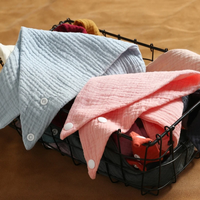 5 Pcs Baby Feeding Drool Bibs Saliva Towel for TRIANGLE Scarf Bandana Soft Cotton Bib Adjustable Snap Button Burp Cloth for Boys 3