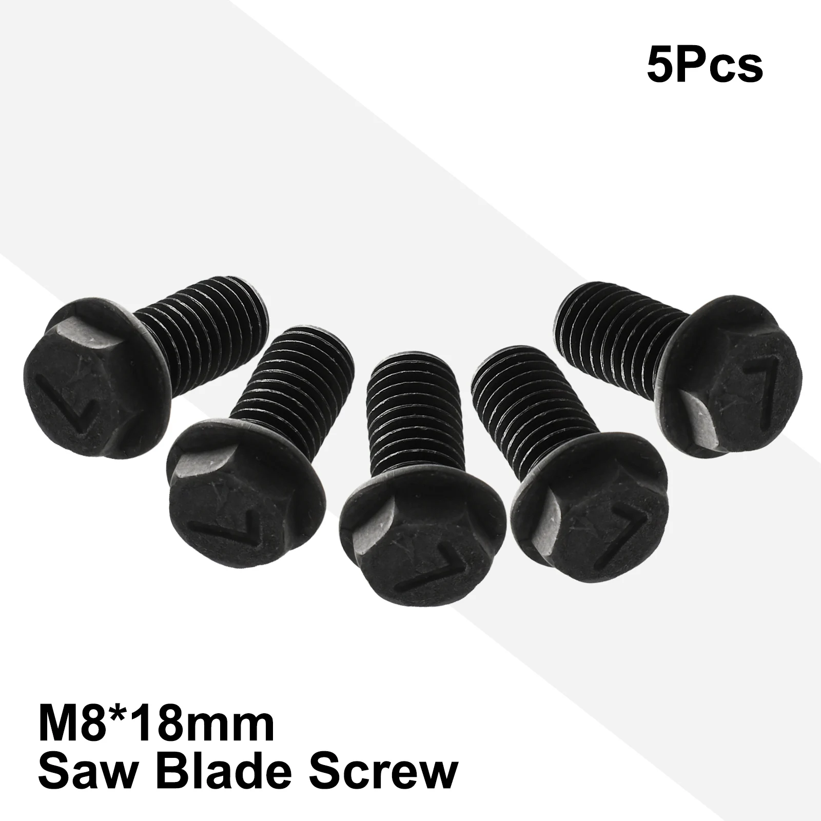 5pcs Saw Blade Screw M8 X 18mm Left Hand Thread Hex Flange For Cutting Machinecarbon Steel Screw Set High Quality Black Screw