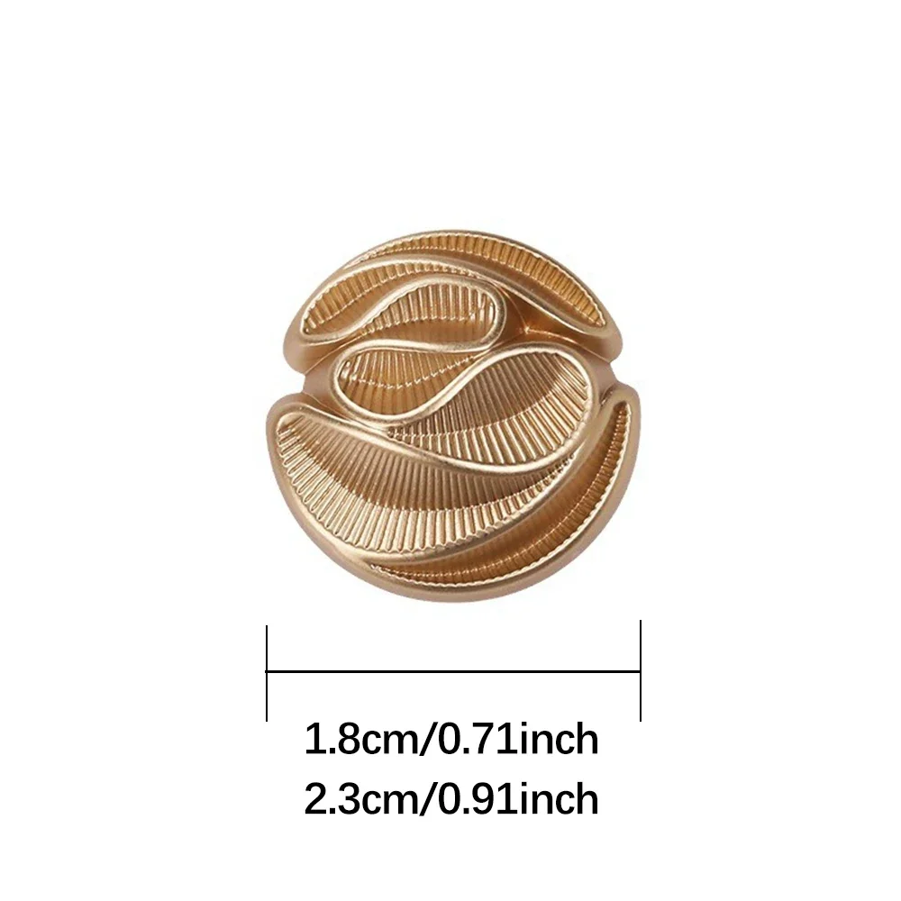 10 Pieces/set Striped Design Metal Buttons for Coats, Dresses and Jackets, Elegant and Simple Gold-coloured Decorative Buttons 2