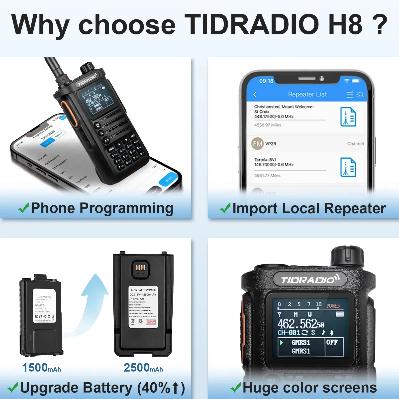 TIDRADIO TD H8 10W Magas légnyomású levegő áram walkie Hangosfilm stv Jelentőség Maroktelefon Két Mód Rádióadó Csatlakozódarab telefont APP Szikratávirát Programba iktat Sonka GMRS