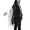 Custom Piano Keyboard Musical Notes Tassel Scarf Women Soft Shawl Wrap Female Winter Scarves 4