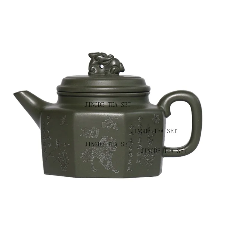 240ml Yixing Purple Clay Filter Tea Infuser Chinese Zisha Teaware Handmade Green Mud Tea Pot Household Custom Beauty Teapot